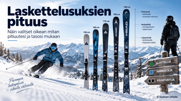 Laskettelusuksien pituus – näin valitset oikean mitan pituutesi ja tasosi mukaan