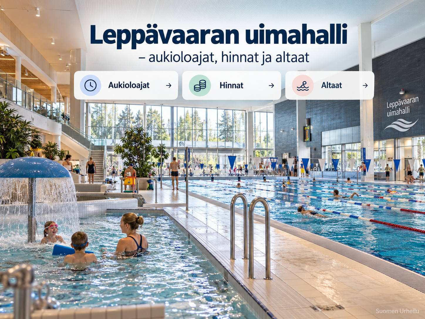 Leppävaaran uimahalli – aukioloajat, hinnat ja altaat